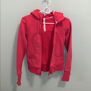 lululemon athletica pink scuba hoodie size 4.